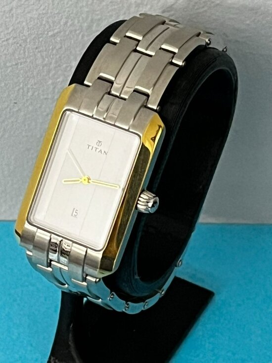 Titan Stainless tank Analog Square Men\'s Watch New Battery main image 5